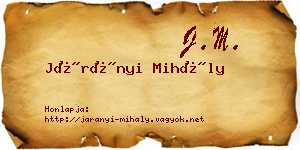 Járányi Mihály névjegykártya