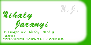 mihaly jaranyi business card