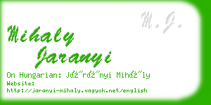 mihaly jaranyi business card